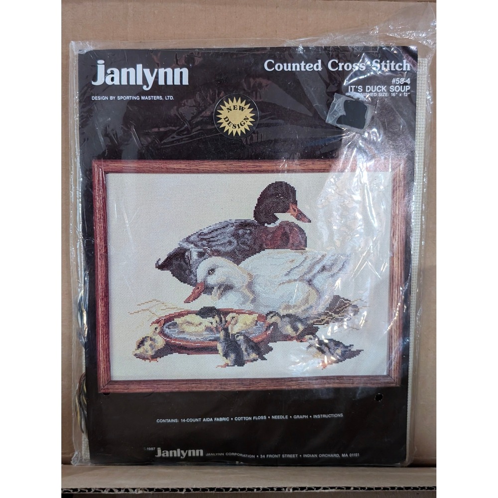 Janlynn Cross Stitch Kit Multicolor It's Duck Soup Vintage 1987 58-4